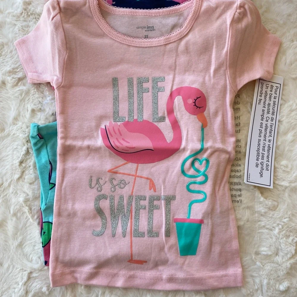 Simple Joys by‎ Carter's Girls 6-Piece Snug Fit Cotton Pajama Set Size 2T Lounge